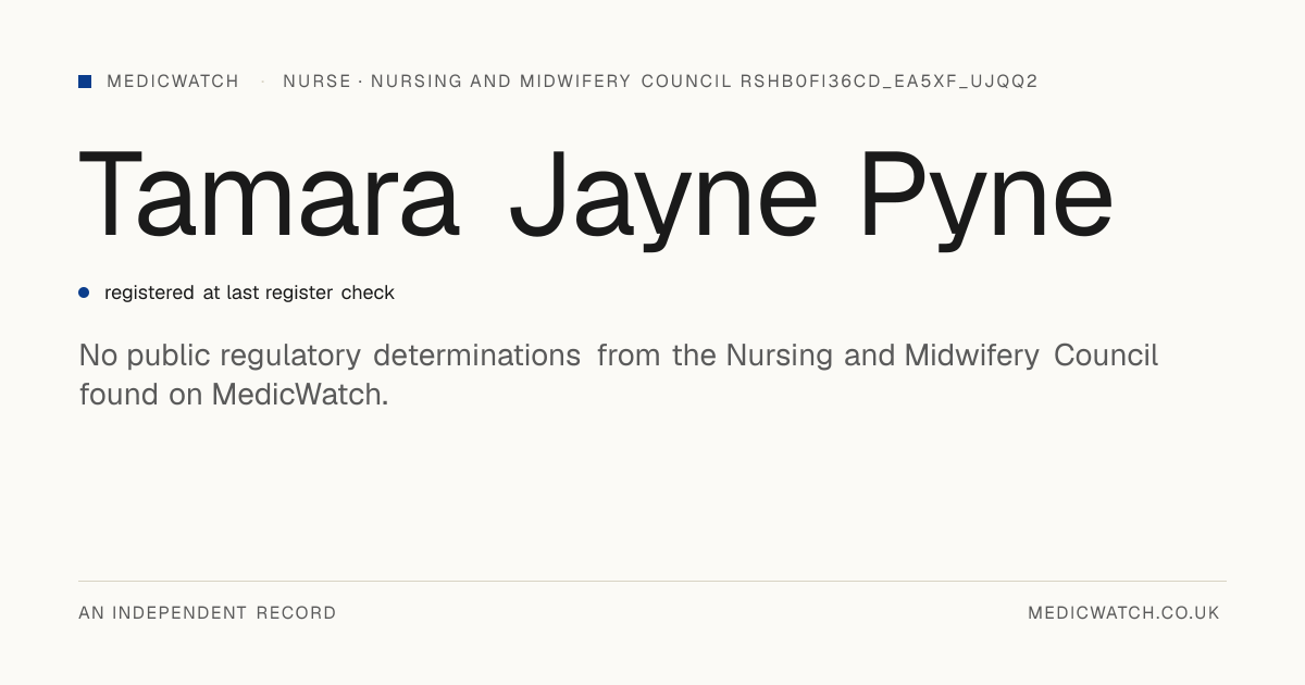 Tamara Jayne Pyne | Nursing and Midwifery Council RsHB0FI36Cd_EA5xf ...