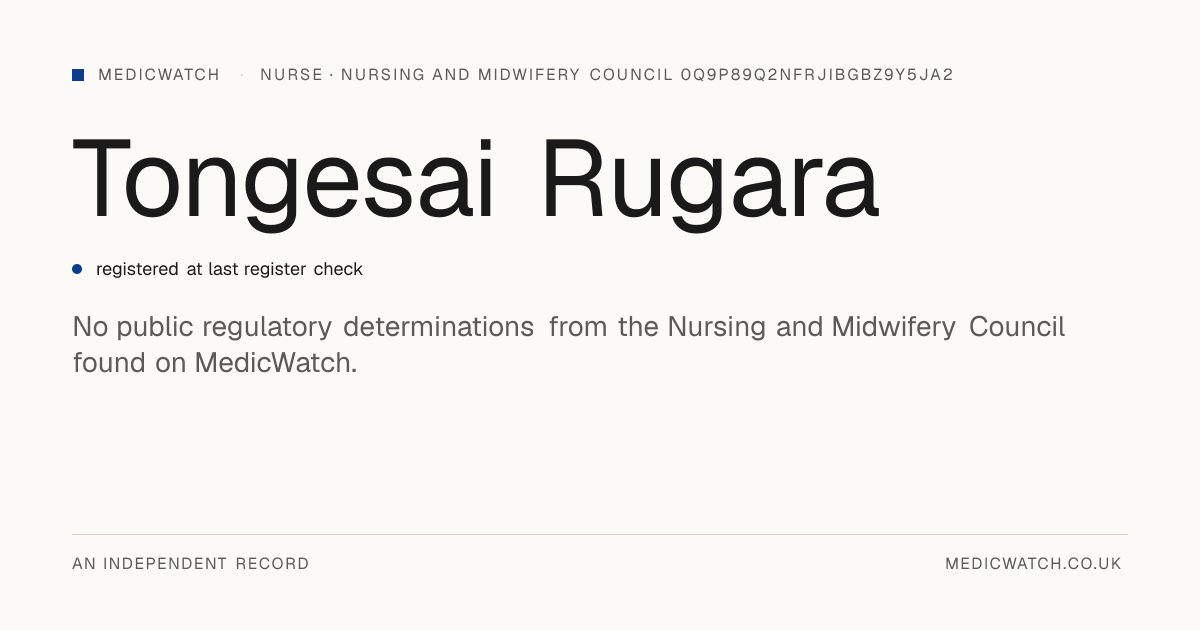 Tongesai Rugara | Nursing and Midwifery Council 0Q9p89q2nFRJIbGbZ9y5JA2 ...